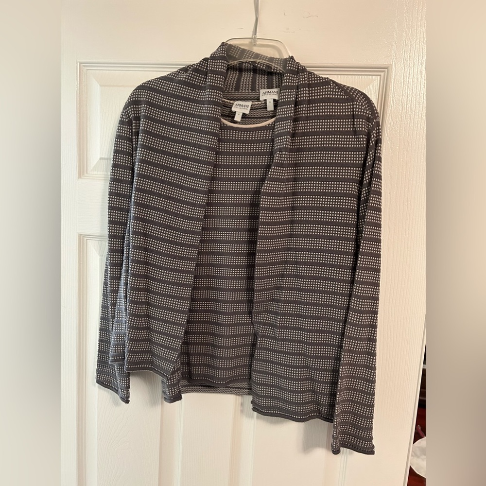 ❌SOLD❤️Armani callezioni knit tank top and cardigan set - Picture 2 of 5